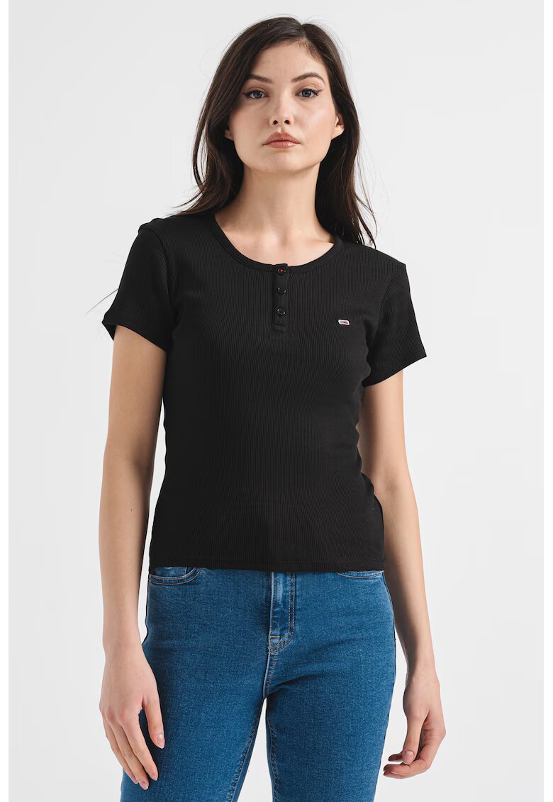 Tommy Jeans Tricou din bumbac cu logo brodat discret