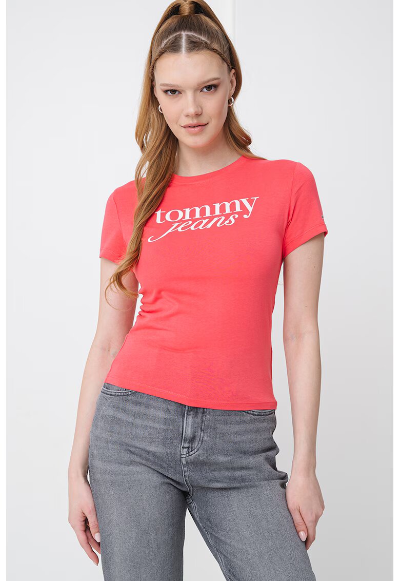 Tommy Jeans Tricou slim fit cu imprimeu logo