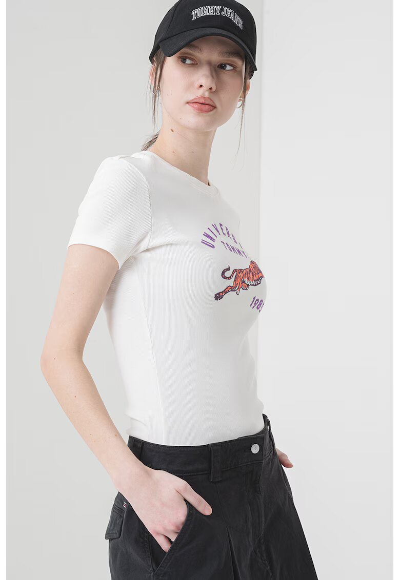 Tommy Jeans Tricou slim-fit cu striatii