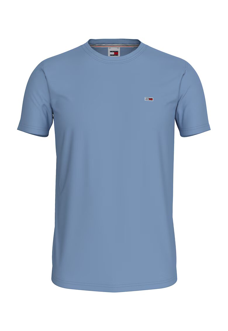 Tommy Jeans Tricou slim fit de bumbac - Albastru prafuit