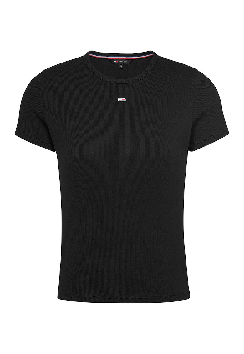 Tommy Jeans Tricou slim fit striat - Negru