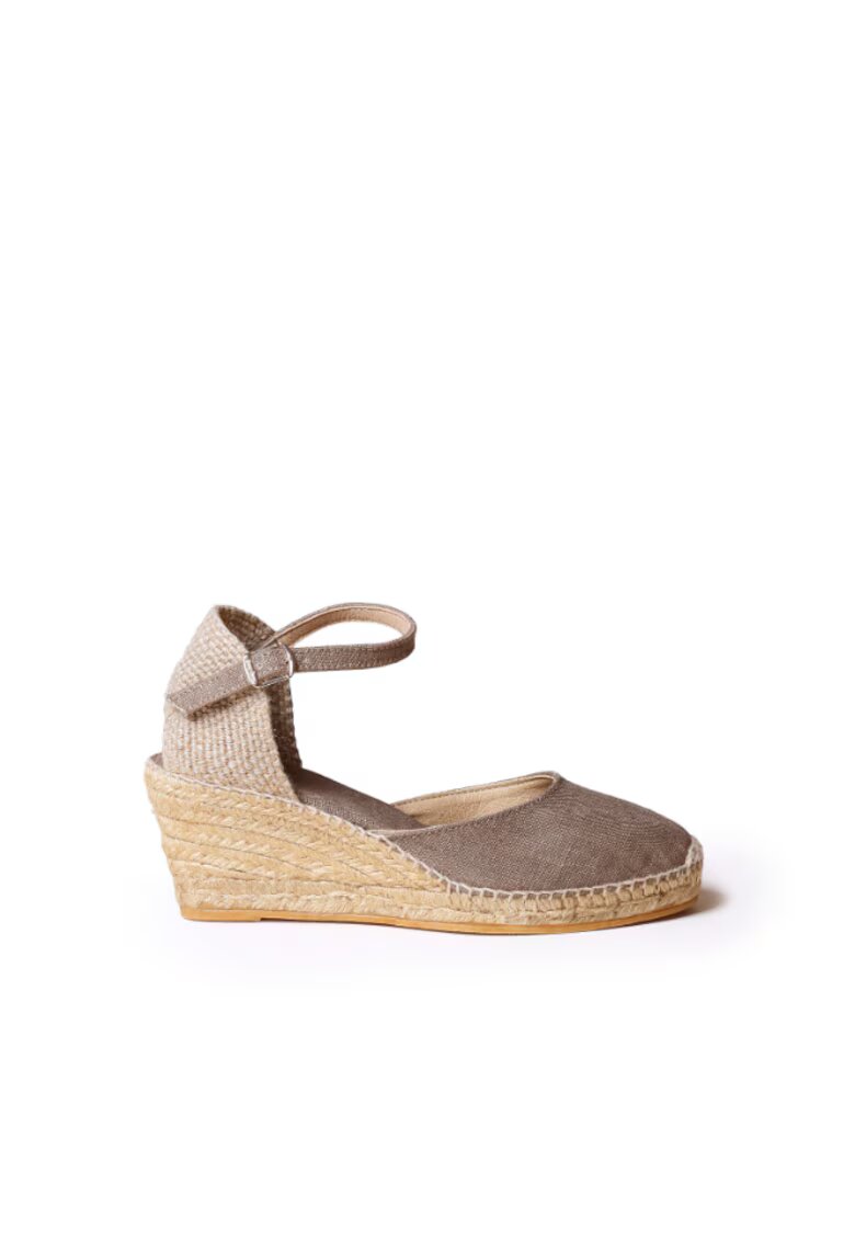 Toni Pons Sandale tip espadrile cu talpa wedge Caldes - Bumbac/Material textil - Gri-Maro inchis - Maro taupe