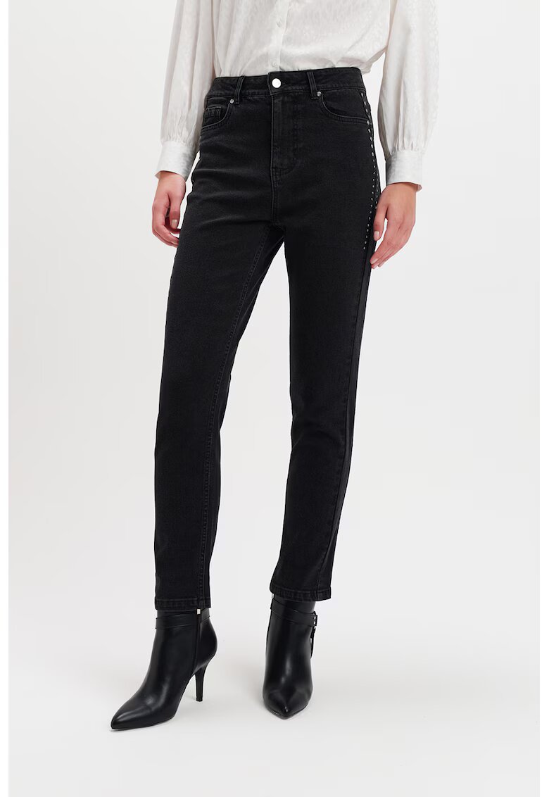 Top Secret Blugi crop bootcut - Negru