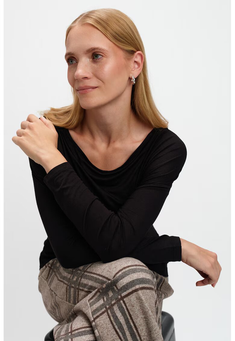 Top Secret Bluza cu decolteu drapat - Negru