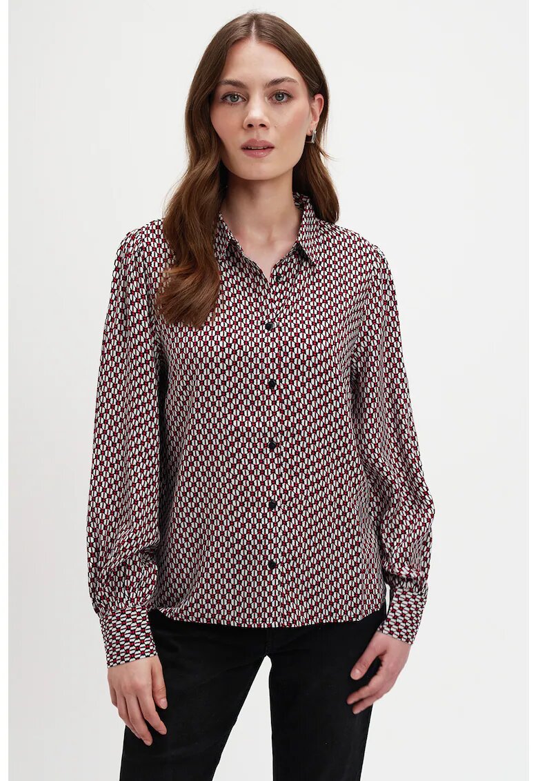 Top Secret Camasa cu model si guler clasic - Rosu/Negru stins/Alb optic