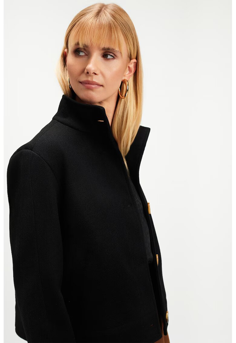 Top Secret Jacheta scurta cu nasturi contrastanti - Negru/Galben