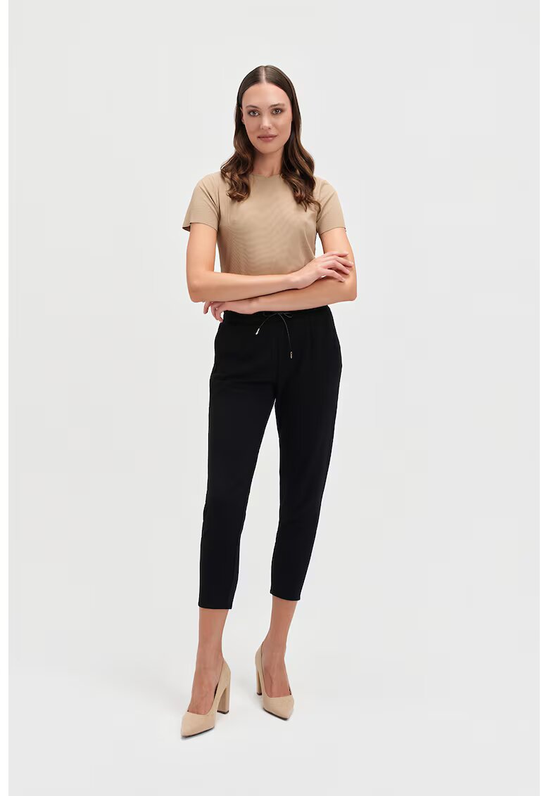 Top Secret Pantaloni crop cu snur - Negru