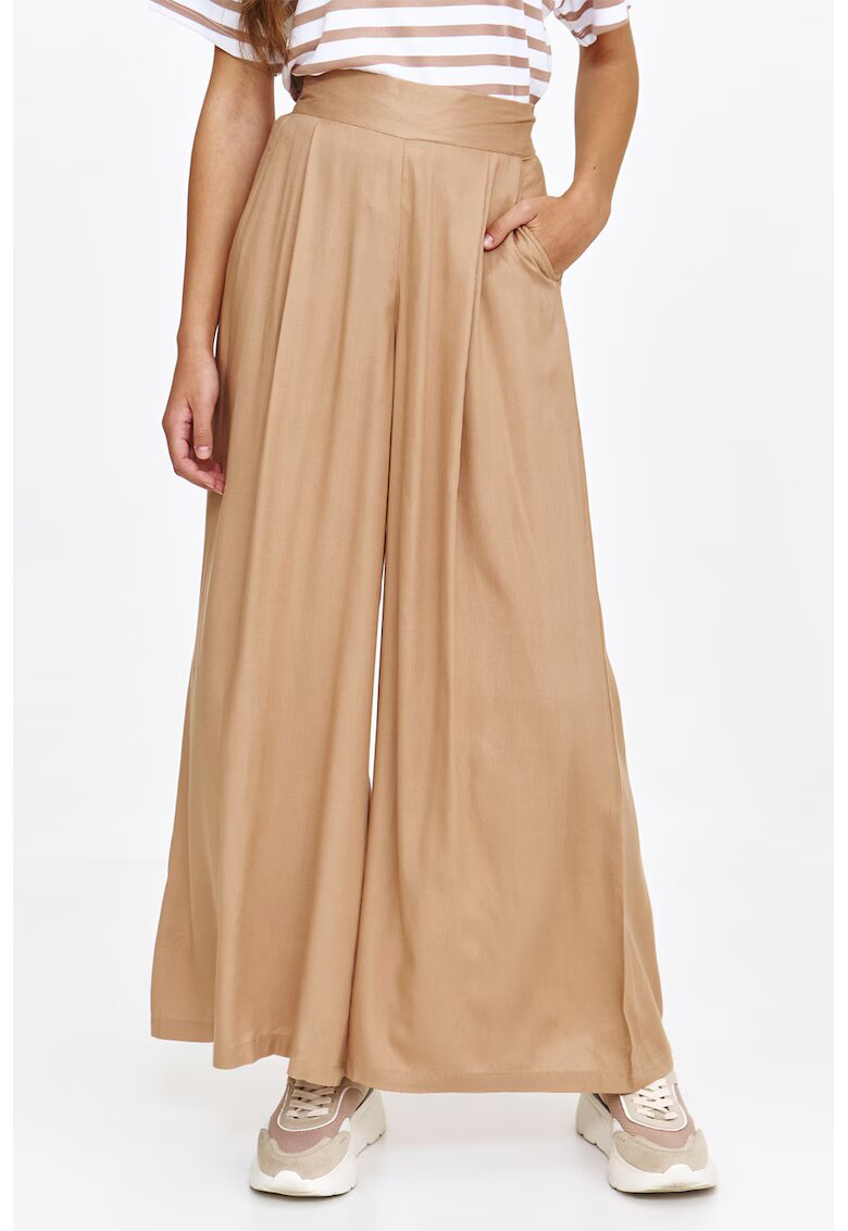 Top Secret Pantaloni cu croiala ampla si talie inalta - Maro camel