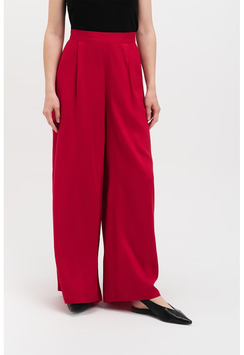 Top Secret Pantaloni cu croiala ampla si talie inalta - Rosu vermillion