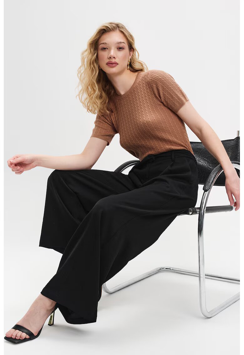 Top Secret Pantaloni drepti cu talie medie - Negru