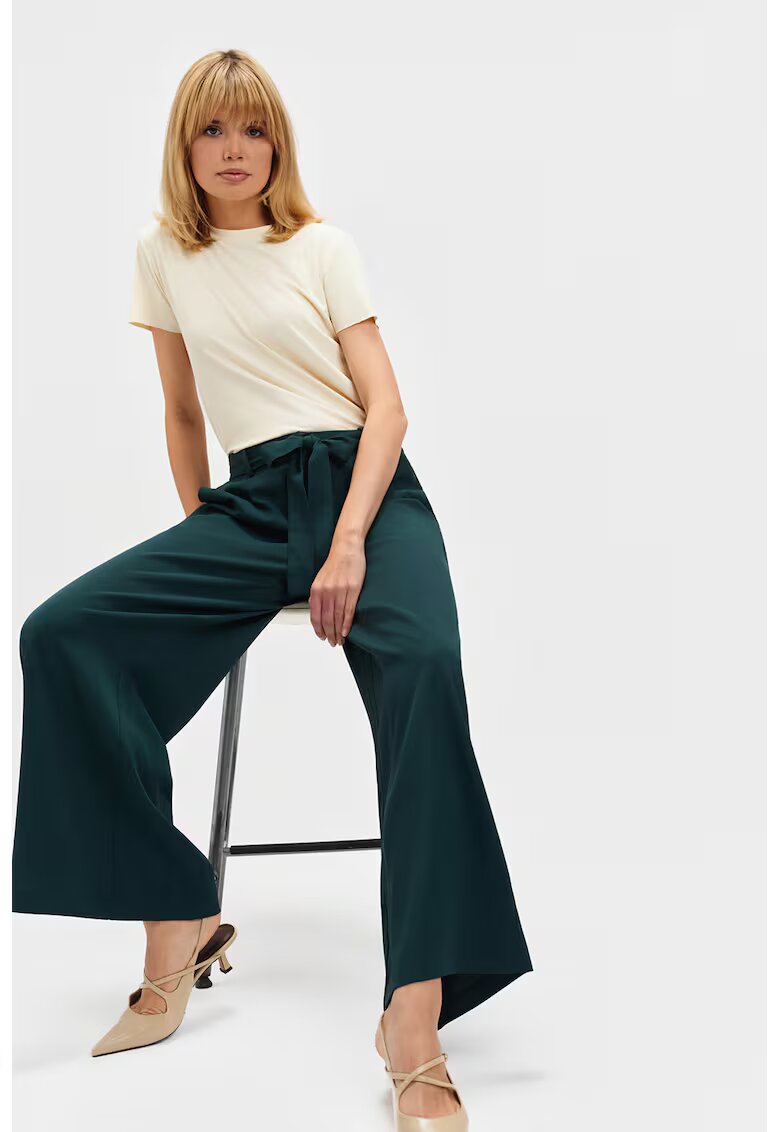 Top Secret Pantaloni eleganti cu croiala ampla - Verde englez
