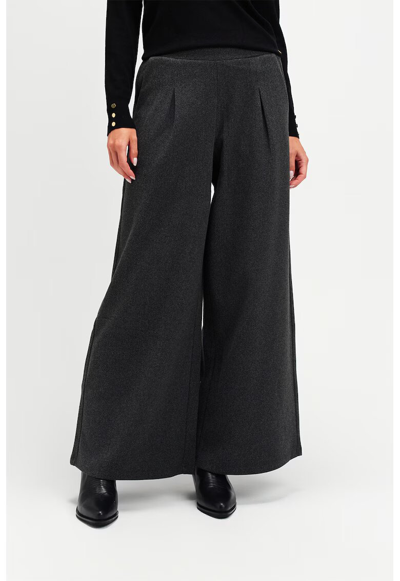 Top Secret Pantaloni evazati cu talie elastica - Gri inchis