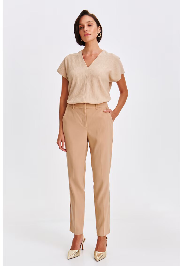 Top Secret Pantaloni lungi cu model uni - Maro nisip