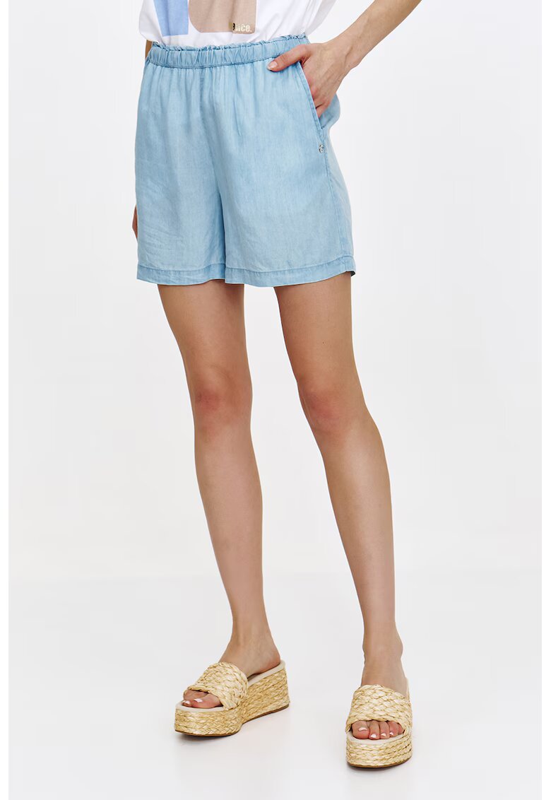 Top Secret Pantaloni scurti de lyocell cu talie elastica - Albastru pastel