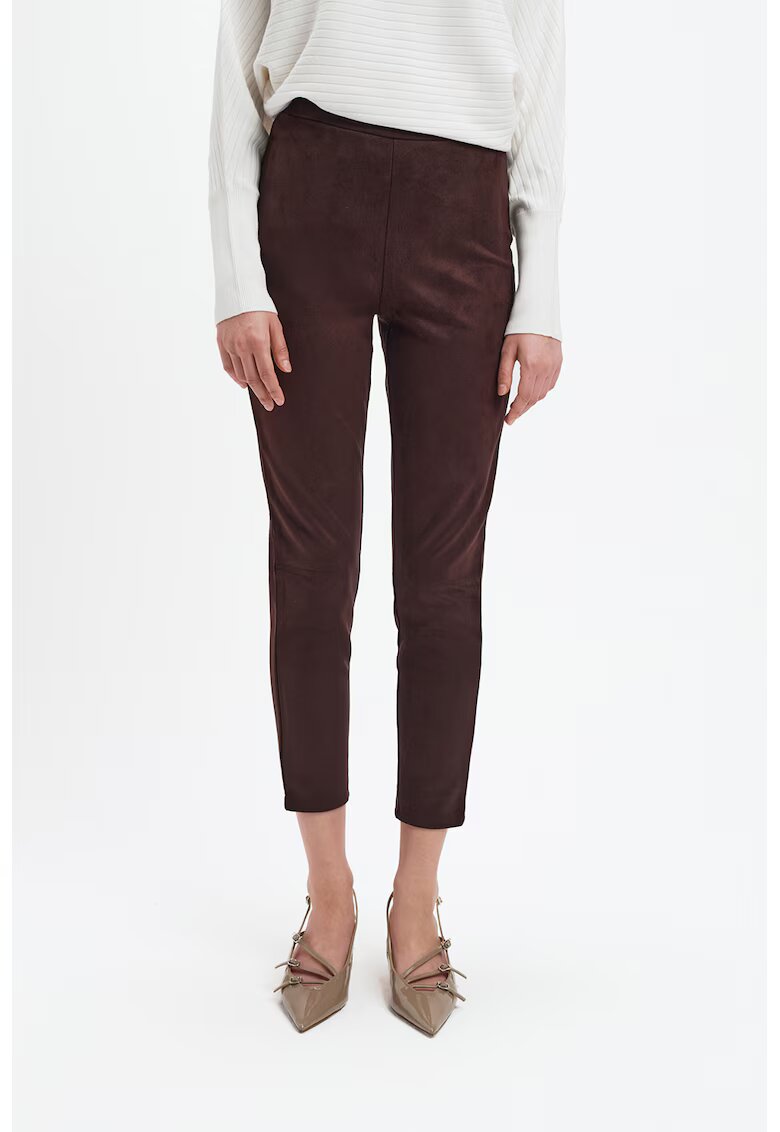 Top Secret Pantaloni slim fit cu talie inalta - Rosu inchis