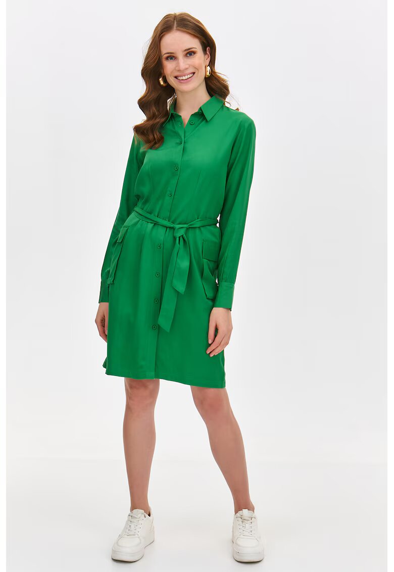 Top Secret Rochie cu nasturi si buzunare cu clapa - Verde