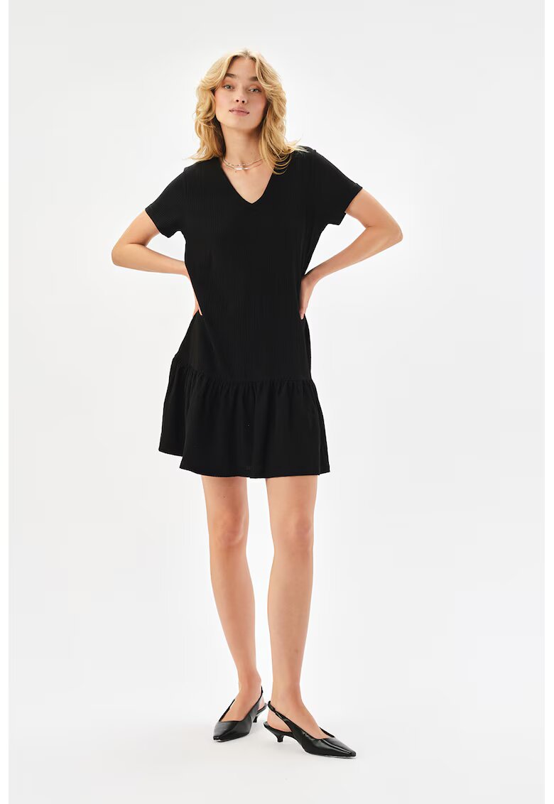 Top Secret Rochie evazata cu maneci scurte - Negru