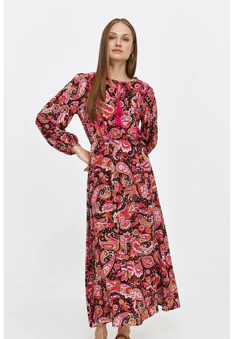 Top Secret Rochie lunga cu model paisley - Visiniu/Rosu stins