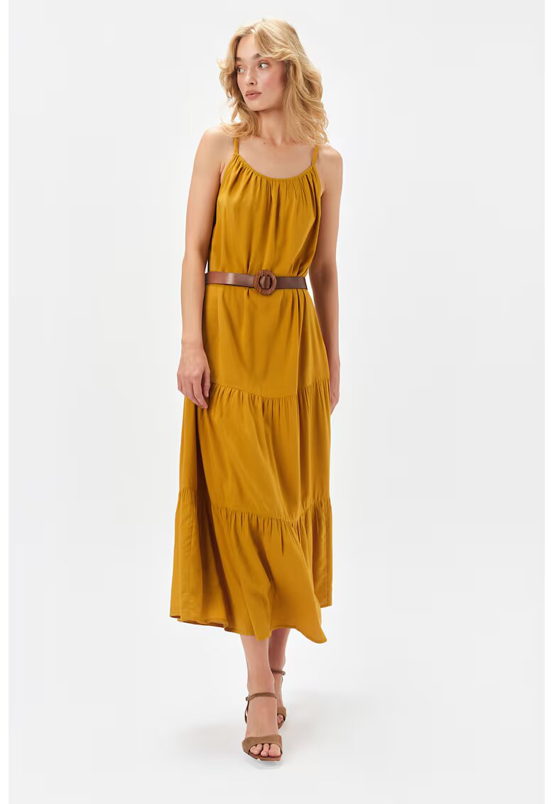 Top Secret Rochie midi evazata - Galben mustar