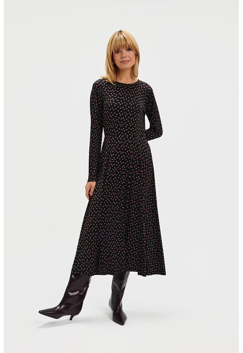 Top Secret Rochie midi evazata - Negru/Roz prafuit