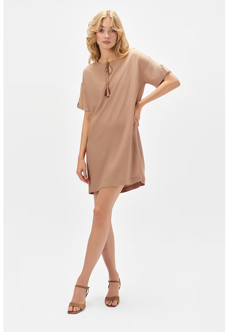 Top Secret Rochie mini cu croiala dreapta si slit in V - Maro nisip