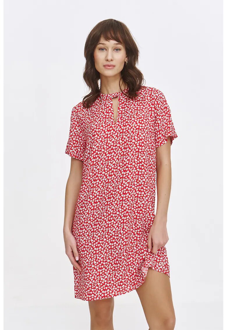 Top Secret Rochie scurta cu model floral - Rosu/Alb