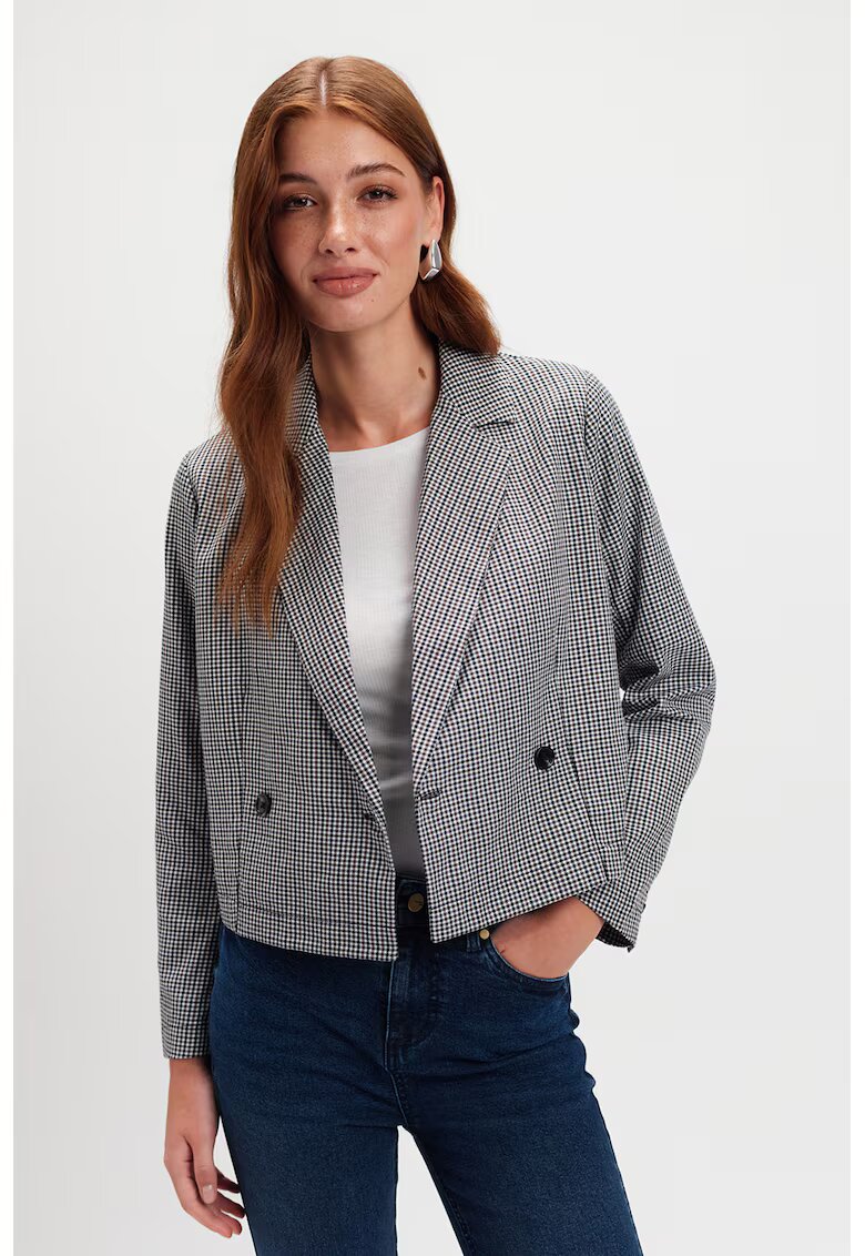 Top Secret Sacou cu nasturi si model - Alb/Bleumarin