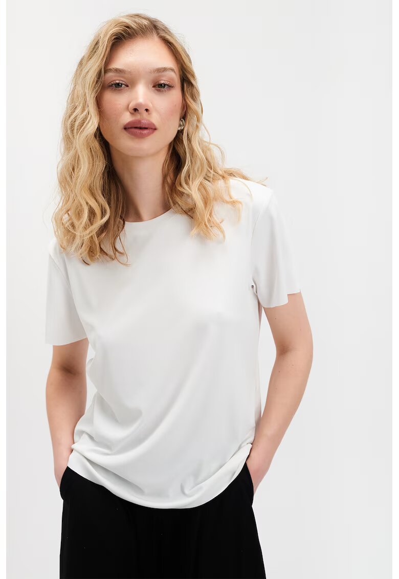 Top Secret Tricou lejer cu decolteu la baza gatului - Alb optic