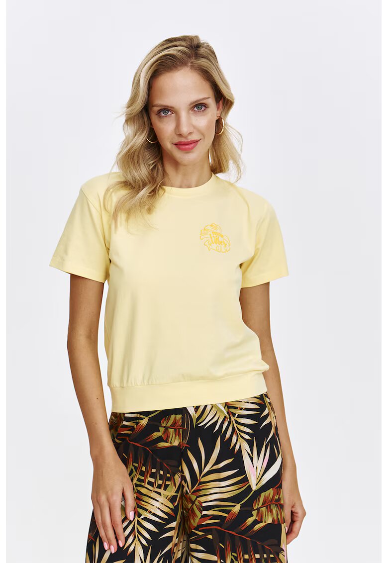 Top Secret Tricou uni cu decolteu la baza gatului - Galben pal