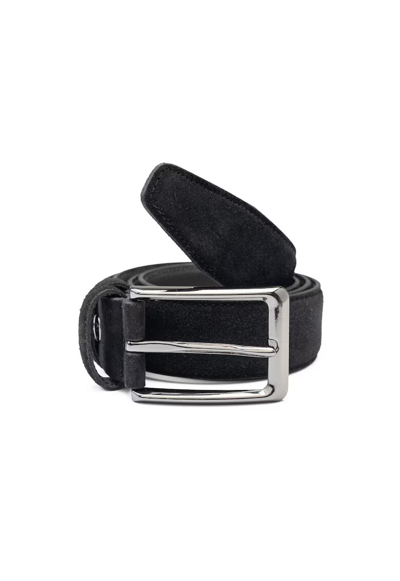Toro Nero Curea din piele naturala Simple Line - Negru -