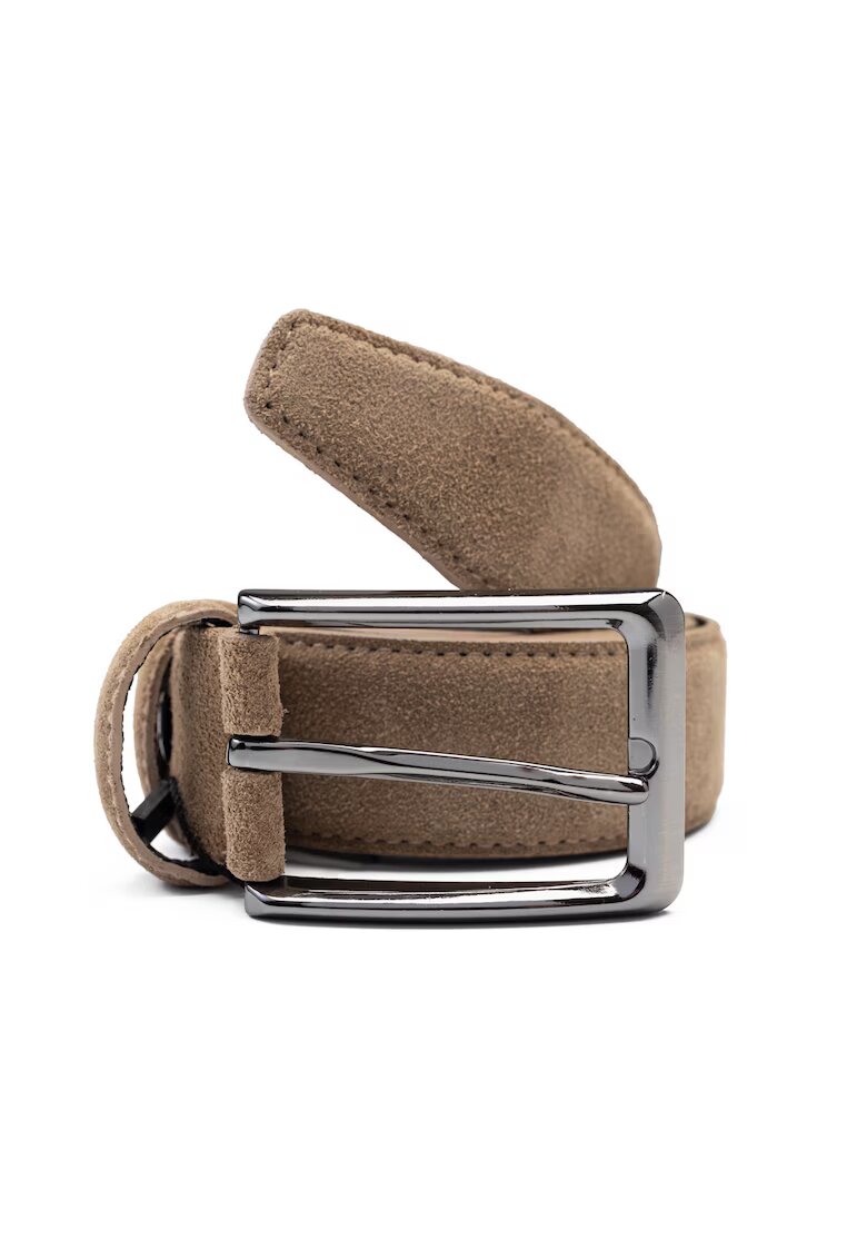 Toro Nero Curea piele barbati - Simple line - maro - 125cm