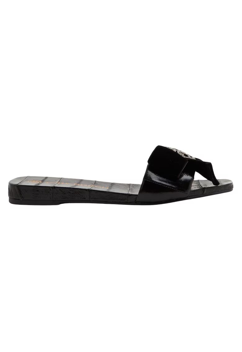 Tory Burch Papuci dama - piele naturala - cu fundita si strasuri - negru