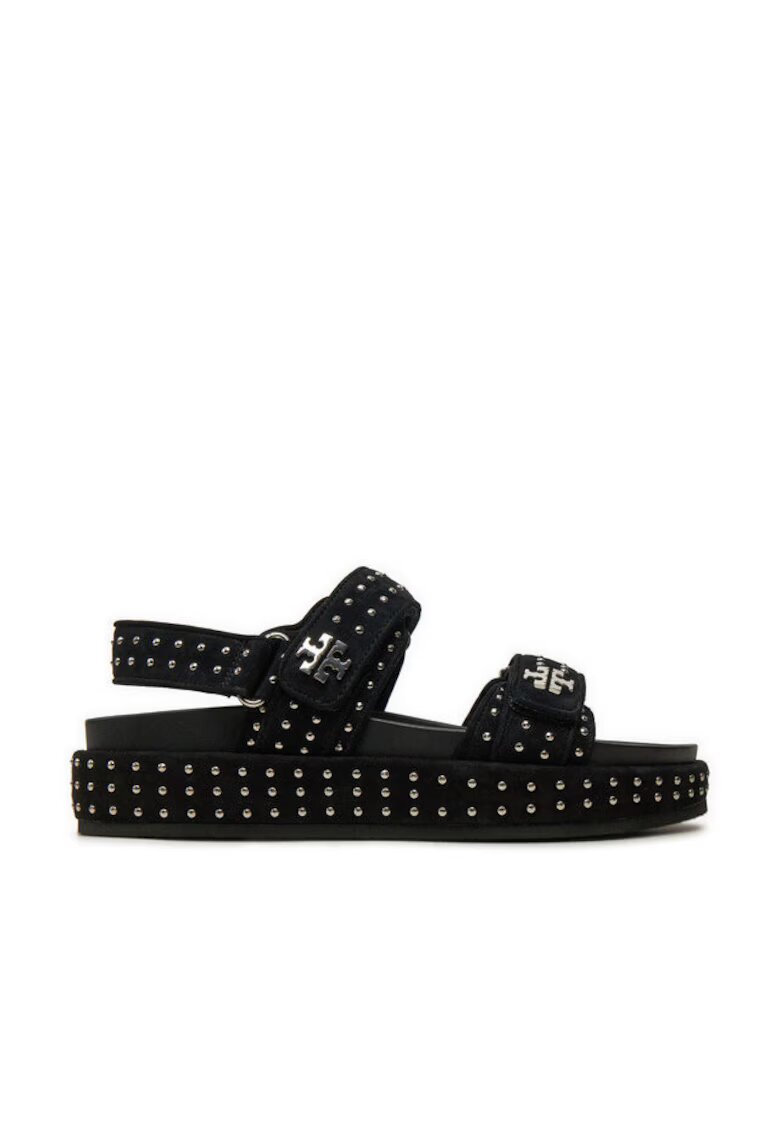 Tory Burch Sandale dama - piele naturala - Negru/Argintiu