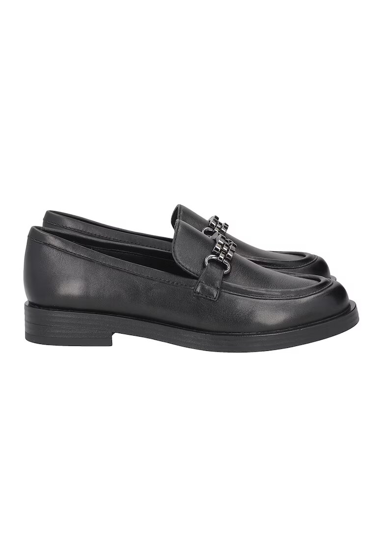 Tosca Blu Pantofi loafer de piele cu detaliu metalic - Negru