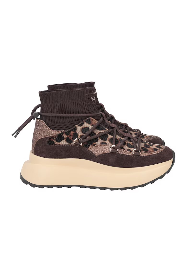 Tosca Blu Pantofi sport slip-on cu talpa wedge - Maro inchis/Maro