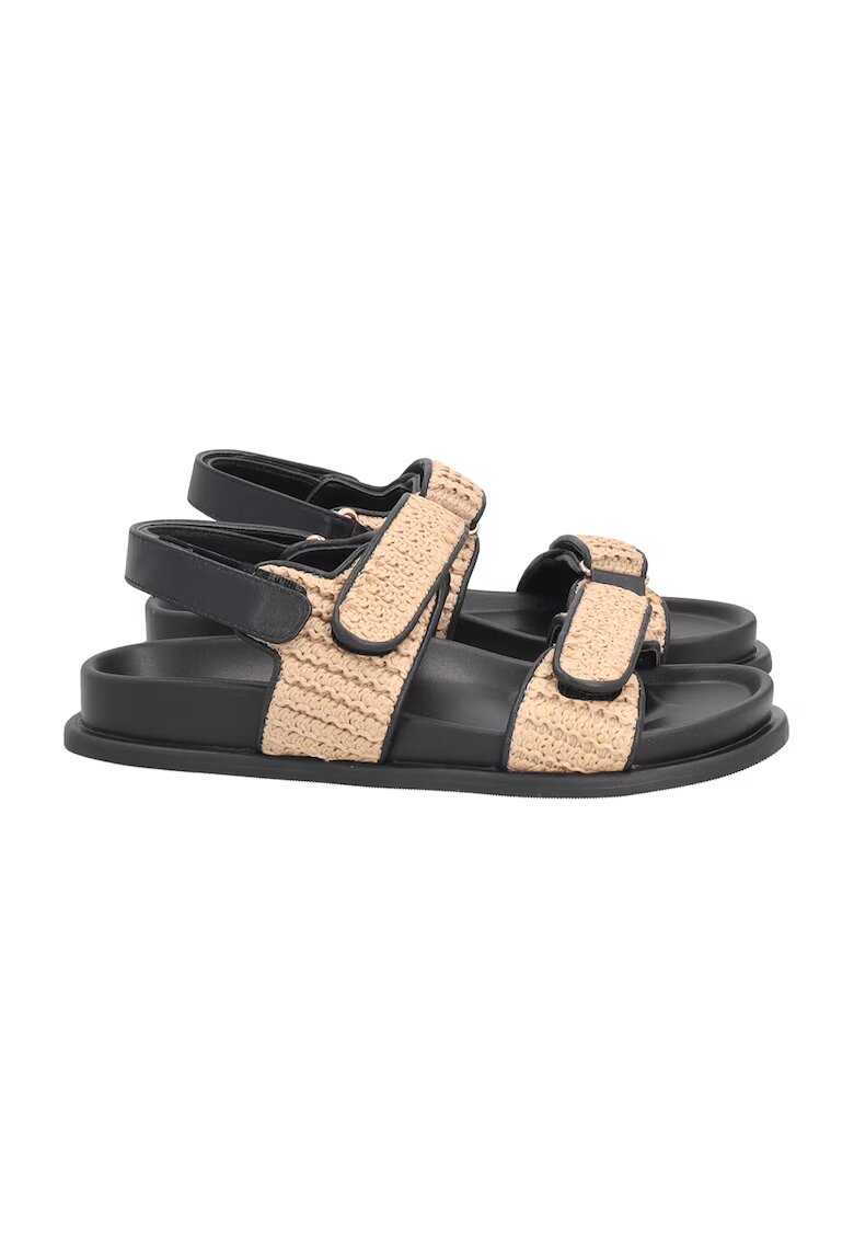 Tosca Blu Sandale cu garnituri din piele si material sintetic Tansy - Negru/Maro nisip