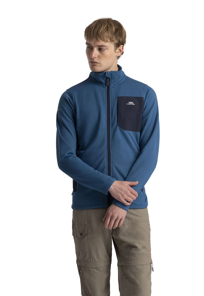 Trespass Bluza din fleece cu fermoar si segmente contrastante Falkenham - Albastru