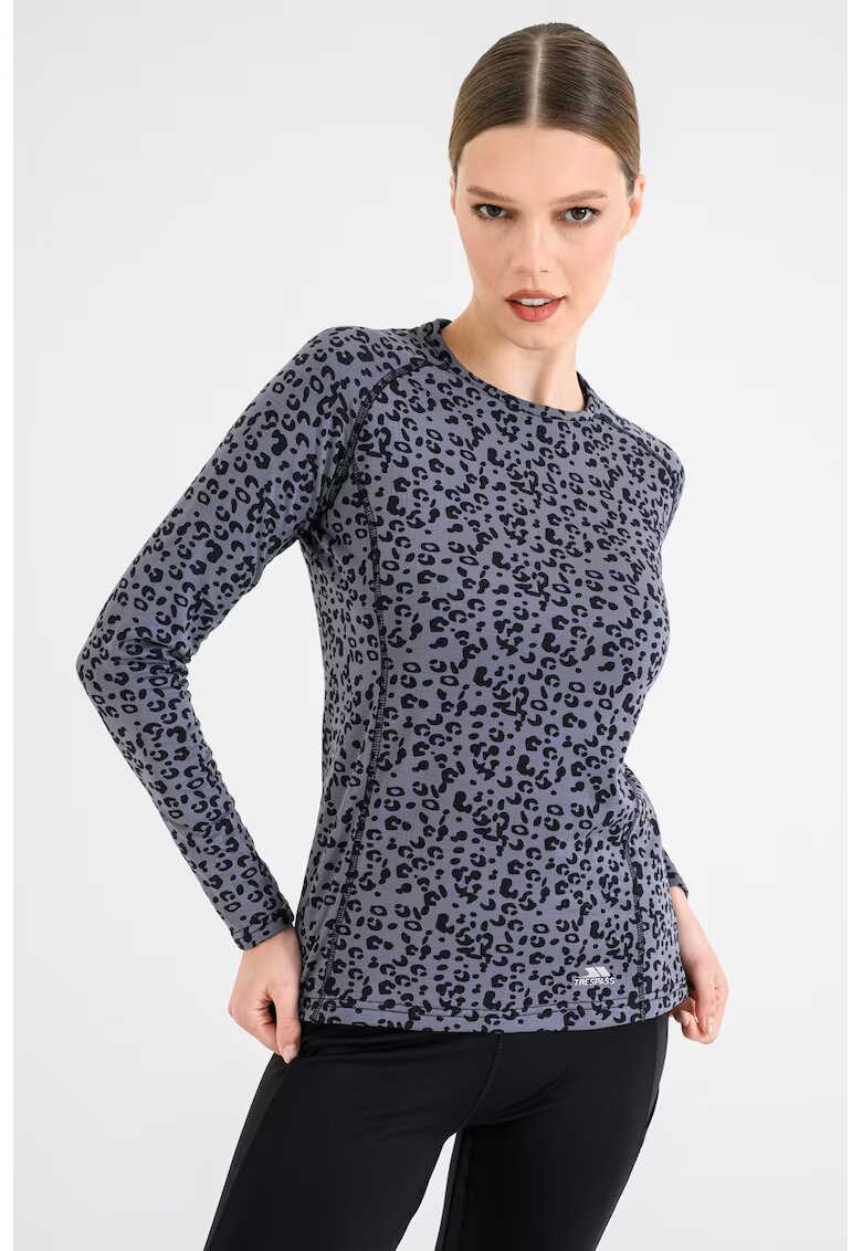 Trespass Bluza termica slim fit cu animal print Elianne - Negru/Gri