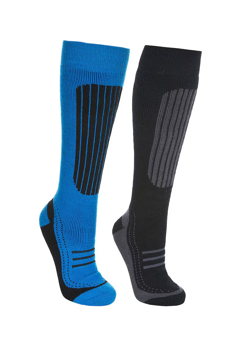 Trespass Set de sosete unisex pentru ski LANGDON II - 2 perechi - Negru/Albastru
