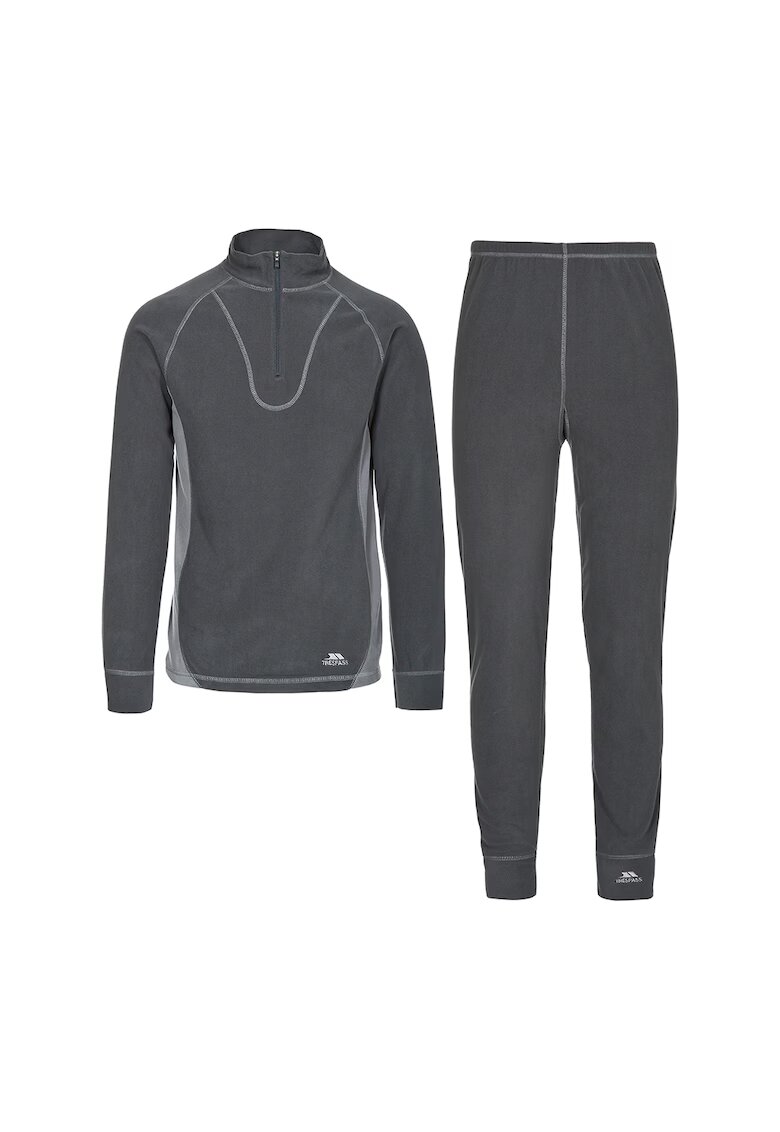 Trespass Set termic unisex din fleece - pentru trekking Thriller - 2 piese - Gri inchis