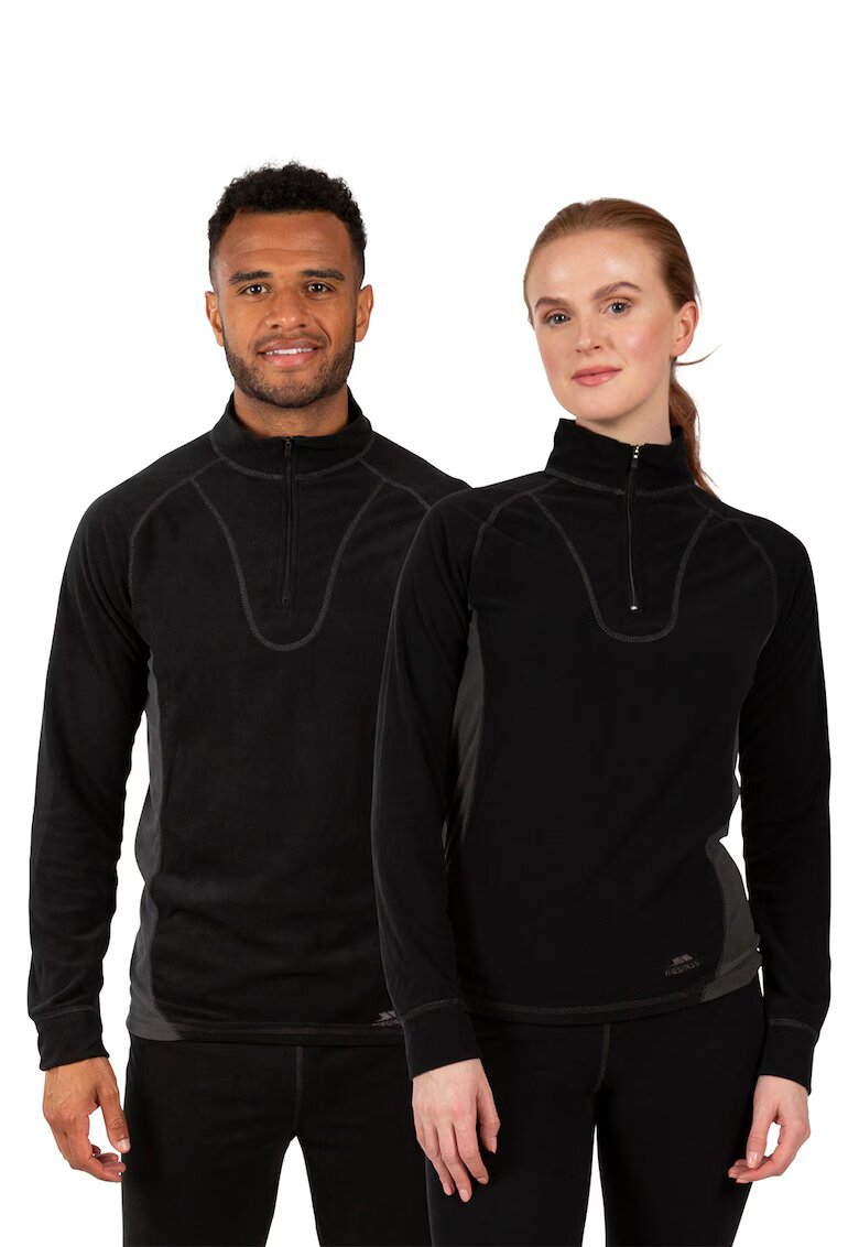 Trespass Set termic unisex din fleece - pentru trekking Thriller - 2 piese - Negru