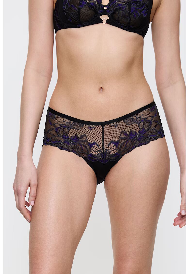 Triumph Chiloti hipster din amestec de lyocell cu insertii din dantela - Negru