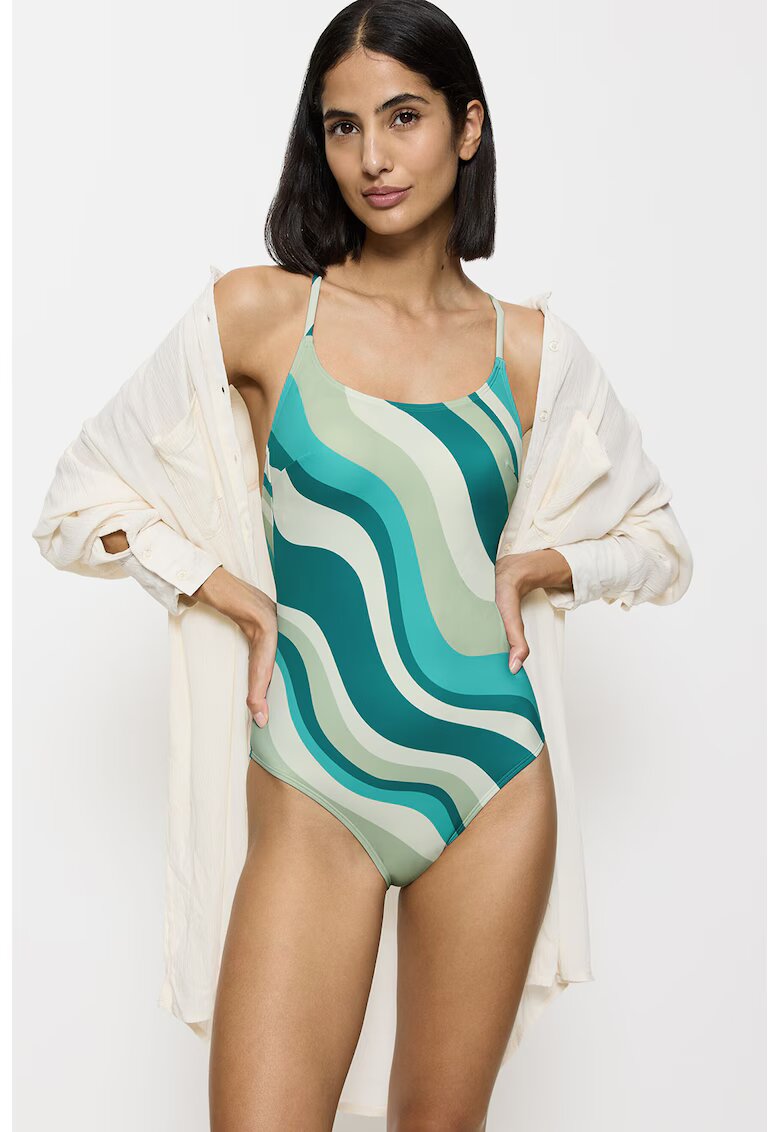 Triumph Costum de baie intreg cu model Summer - Turcoaz/Bej