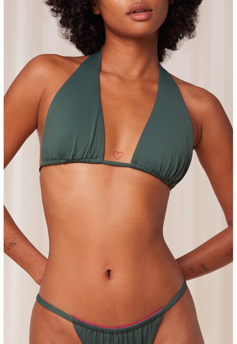 Triumph Sutien de baie reversibil cu cupe triunghiulare - Verde/Roz
