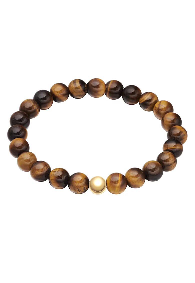 True Rebels Bratara cu margele Tiger Eye - Maro