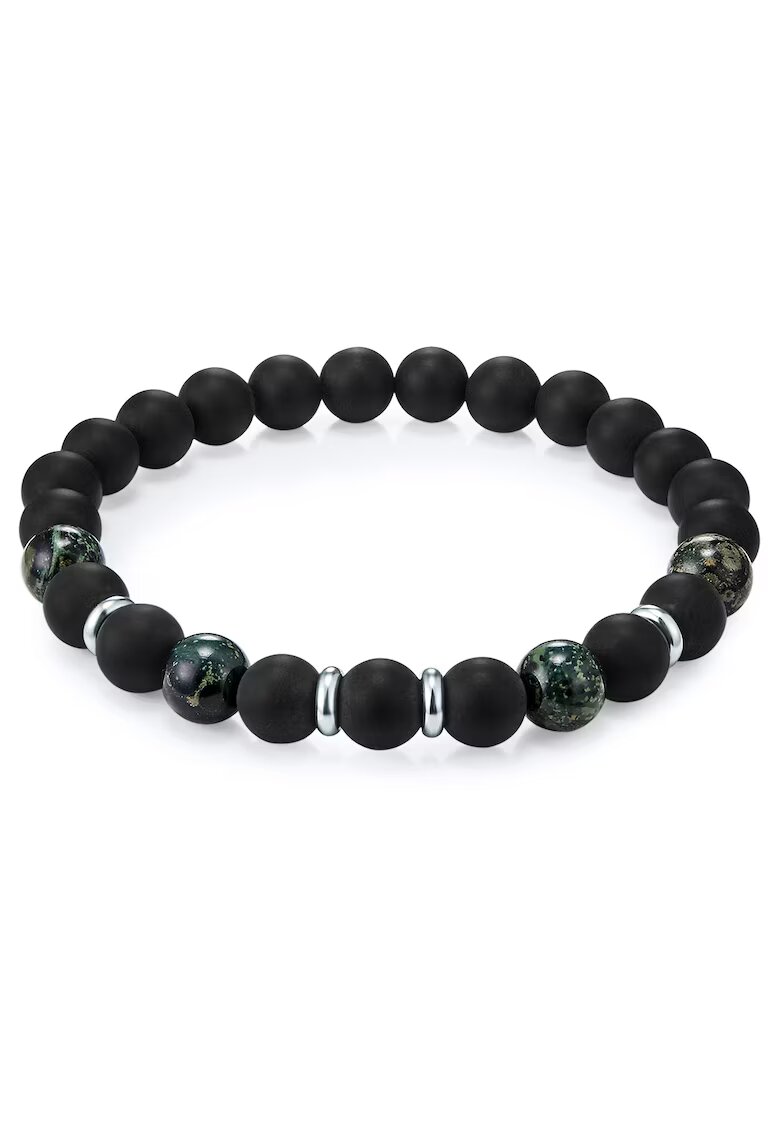 True Rebels Bratara cu pietre pretioase Bracelet 18137 - Negru