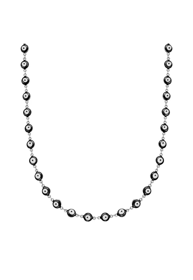 True Rebels Colier de otel inoxidabil cu elemente Evil Eye - Argintiu