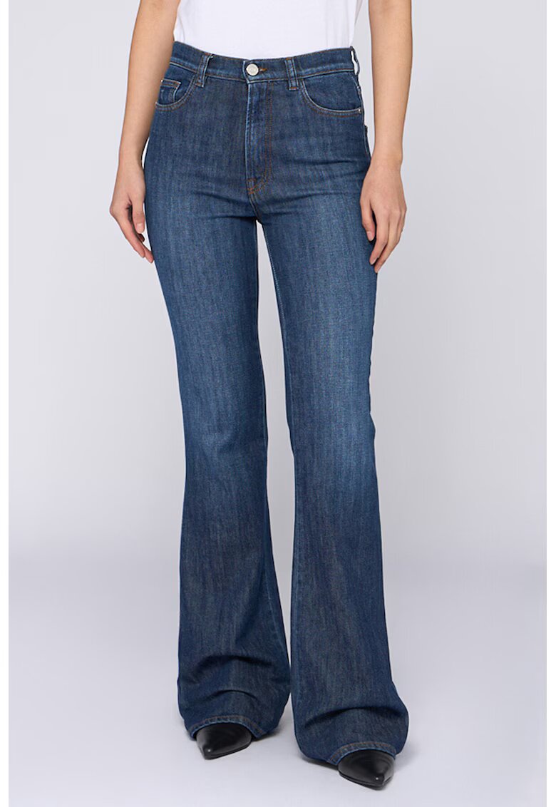 Trussardi Blugi cu croiala bootcut si talie inalta - Albastru inchis