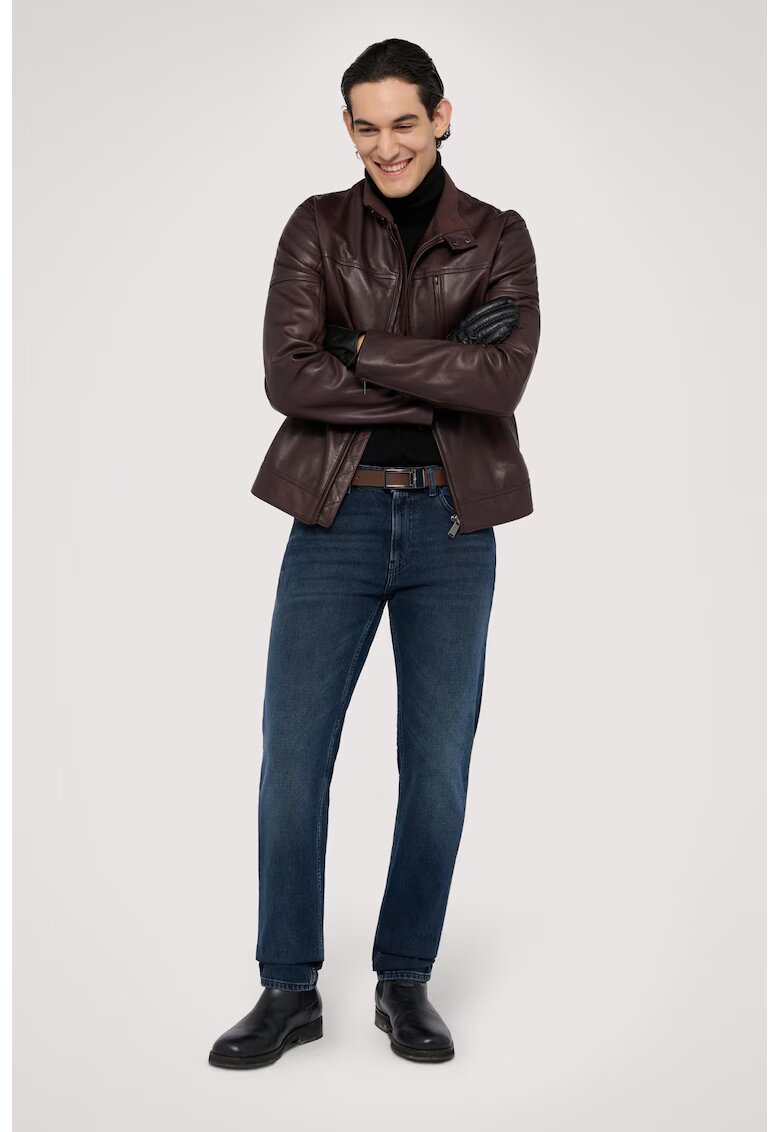 Trussardi Blugi slim fit cu model cu 5 buzunare - Albastru inchis