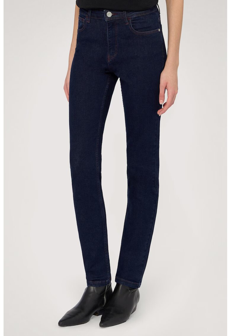 Trussardi Blugi slim fit cu talie inalta - Albastru ultramarin